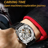 OLEVS 6651 Men Luminous Waterproof Hollow Mechanical Watch(White)