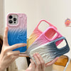 For iPhone 13 Pro Wrinkle Gradient Skin-feel Frosted TPU Phone Case(Blue White)