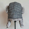Winter Outdoor Warm Checkered Pattern Bomber Hat Flight Cap, Hat Size:L58-60cm(Gray White)