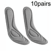 10pairs 5D Nano Antibacterial Deodorant Breathable Anti-Slip Massage Insole, Size: 39-40(Gray)