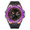 SANDA Dual Digital Display Luminous Stopwatch Chronograph Alarm Clock Men Quartz Sports Watch(739 Symphony Purple)