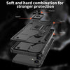 For Samsung Galaxy S25 5G Ring Holder PC Hybrid TPU Phone Case(Black)