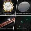 OLEVS 2872 Men Three Eyes Six Needles Chronograph Waterproof Quartz Watch(White + Gold)