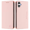 For Samsung Galaxy A06 4G RC01 Dual-Folded Magnetic Suction RFID Leather Phone Case(Pink)