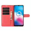 For Alcatel 3X 2020 Litchi Texture Horizontal Flip Protective Case with Holder & Card Slots & Wallet(Red)
