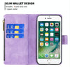 For iPhone 8 Plus / 7 Plus Flying Butterfly Embossing Pattern Zipper Horizontal Flip Leather Case with Holder & Card Slots & Wallet(Purple)