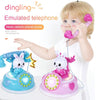 Children Retro Cartoon Telephone Early Education Story Machine Simulation Telephone Toy(Pink)