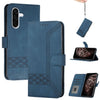 For Samsung Galaxy A36 5G Cubic Skin Feel Flip Leather Phone Case(Blue)
