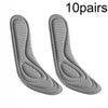 10pairs 5D Nano Antibacterial Deodorant Breathable Anti-Slip Massage Insole, Size: 43-44(Gray)