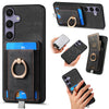 For Samsung Galaxy S25 5G Retro Splitable Magnetic Card Bag Leather Phone Case(Black)