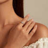 BSR369 Sterling Silver S925 Heart Moonstone Ring(No.6)