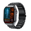 ET585 2.04 inch Steel Strap IP68 Waterproof Smart Watch, Support ECG / Blood Composition Measurement(Black)