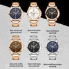 OCHSTIN 6059C Pilot Series Multifunctional Quartz Steel Band Men Watch(Coffee+Rose Gold)
