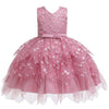 Girls Irregular Embroidered Beaded Bow-knot Tutu Sleeveless Dress Show Dress, Appropriate Height:100cm(Bean Powder)