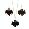 Halloween Alloy DIY Jewelry Bat Ghost Earrings Necklace(Earrings+Necklace)