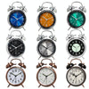 4.5 Inch Electroplated Metal Ring Bell Alarm Clock Quartz Clock With Night Light ?, Style: Blue
