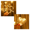 LED Heart-Shaped Decorative Lights Curtain Lights Holiday Dress String Lights, EU Plug(Warm White Light)