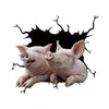 6pcs/Set Creative Broken 3D Pig Car Stickers