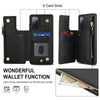 For Samsung Galaxy S20 FE Double Flap Zipper RFID Leather Phone Case with Short Lanyard(Black)