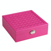 Wooden Jewelry Box Necklace Ring Storage Organizer Large Jewel Cabinet Gift Case(Magenta)
