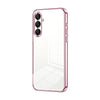 For Samsung Galaxy A26 Transparent Plating Fine Hole Phone Case(Pink)