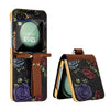 For Samsung Galaxy Z Flip6 VIETAO Integrated Embossed Pattern Full Coverage Phone Case with Wrist Strap(Brown)