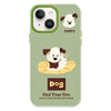 For iPhone 14 Plus Skin Feeling Jelly TPU Hybrid PC Phone Case(Enthusiastic Puppy Green)