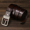 Men Pin Buckle Leather Belt Pure Leather Pants Belt, Belt Length:110cm( brown)
