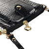 Stone Texture Card Holder Mobile Phone Zipper Bag with Long Strap(Black)