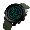SKMEI 1511 Simple Bluetooth Men Smart Waterproof Compass Adult Smart Watch(Rubber Shell Army Green)