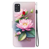 For Samsung Galaxy A21s Crystal Texture Colored Drawing Leather Phone Case(Lotus)