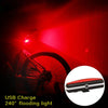 RAYPAL RPL-2266 USB Rechargeable COB LED Bike Taillight with Handlebar Mount(Black)