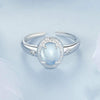 S925 Sterling Silver Platinum-plated Natural Blue Sea Sapphire Open Ring(BSR579-E)