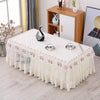 Simple Fabric Lace Rectangular Tablecloth, Size: 60x130cm(Italian Velvet White)
