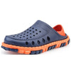 Summer Men Sandals Hollow Slippers Seaside Antiskid Beach Shoes, Size: 42(Blue+Orange)