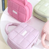 Women Quilted Makeup Bag Puffer Large Capacity Cosmetic Storage Bag Portable Travel Toiletry Pouch(Pink)