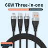 ADC-008 66W USB to USB-C/Type-C + 8 Pin + Micro USB 3 in 1 Fully Compatible Fast Charge Data Cable, Length:1.2m
