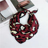Spring and Summer Chiffon Triangle Small Scarf Wild Scarf Headband, Size:85 x 35cm(Cow Leopard Pattern Wine Red)
