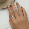 S925 Sterling Silver Plated Gold Heart-Shaped Wrap Double-Layer Rings, Size: 6