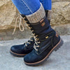 Winter Boots Women Boots Round Toe Platform Warm Females Boots Shoes, Size:41(Black)