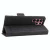 For Samsung Galaxy S22 Ultra 5G Magnetic Clasp Flip Leather Phone Case(Black)
