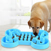 Silicone Slow Feeder Dog Bowl, Large Blue, Anti-Choke