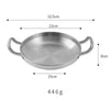 Thickened Stainless Steel Double Ears Pan Seafood Rice Pan Fried Chicken Tray, Size: 22cm Silver