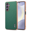 For Samsung Galaxy A16 5G AZNS Electroplated Edge Carbon Fiber Texture Phone Case(Green)