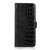 For Asus ROG Phone 7 Crocodile Top Layer Cowhide Leather Phone Case(Black)