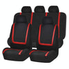 Universal Car Seat Cover Polyester Fabric Automobile Seat Covers Car Seat Cover Vehicle Seat Protector Interior Accessories 9pcs Set Red