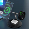 D10 3-In-1 15W Magnetic Mobile Phone Earphone Watch Wireless Fast Charger(White)
