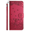 For Samsung Galaxy A36 / A56 5G Cat Embossing Pattern Leather Phone Case with Lanyard(Red)