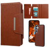 For Samsung Galaxy S25+ 5G Multifunctional 7-Card Wallet Leather Phone Case(Brown)