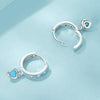 S925 White-plated Retro Heart-shaped Blue Turquoise Earrings(SCE1738)